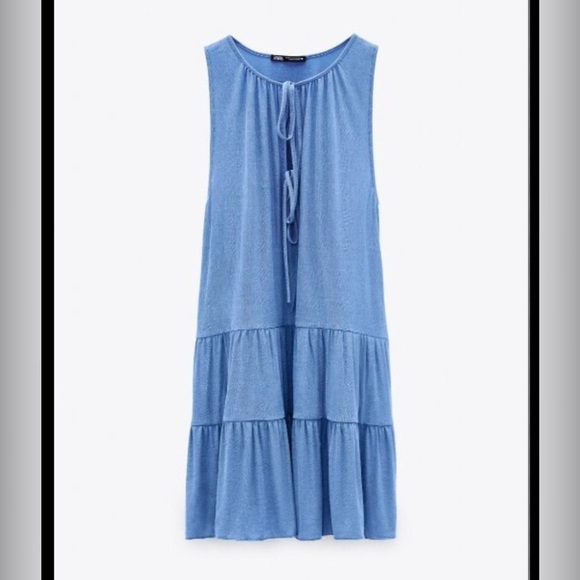 Zara Dresses & Skirts - NWT Women’s ZARA Tiered Lace Up Keyhole Midi Summer Dress ~ Small
